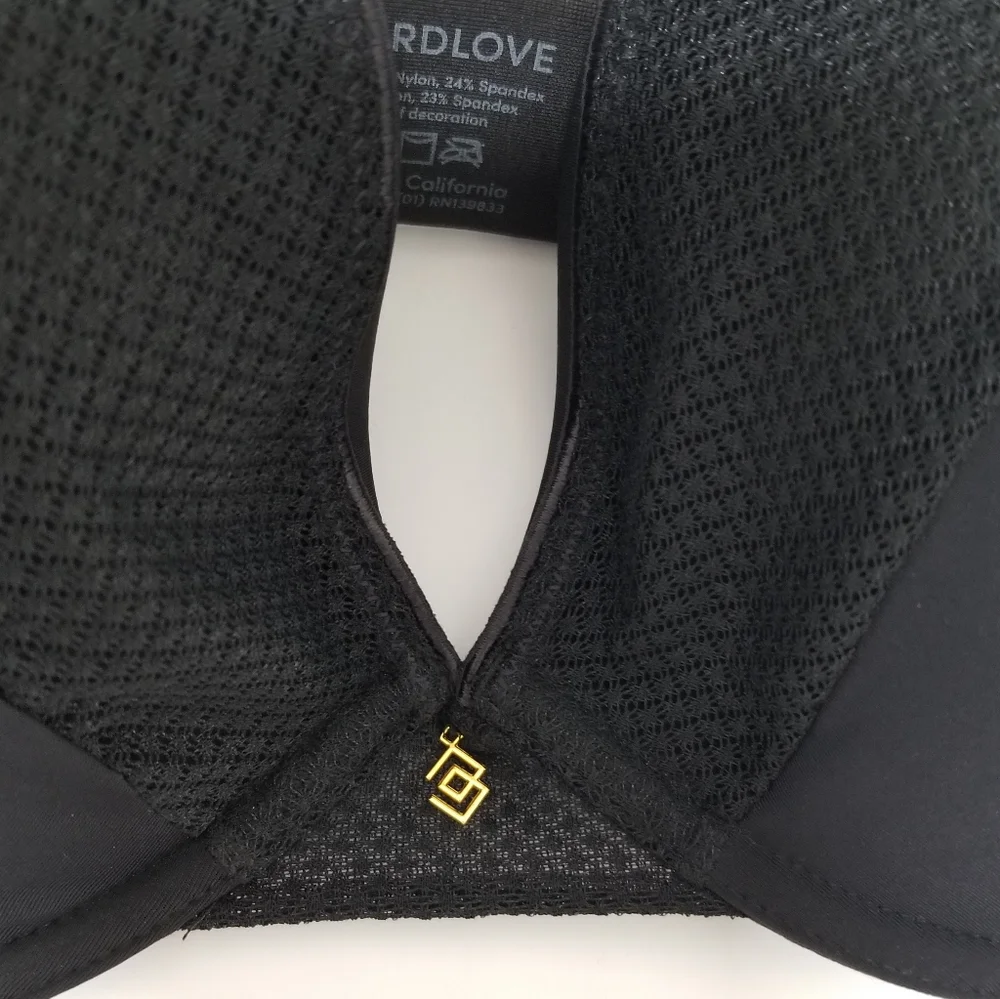 ThirdLove Geo Lace Plunge Bra Black 32F